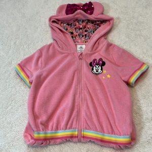 Disney Brand Hooded Swim Cover Zip-Up Romper